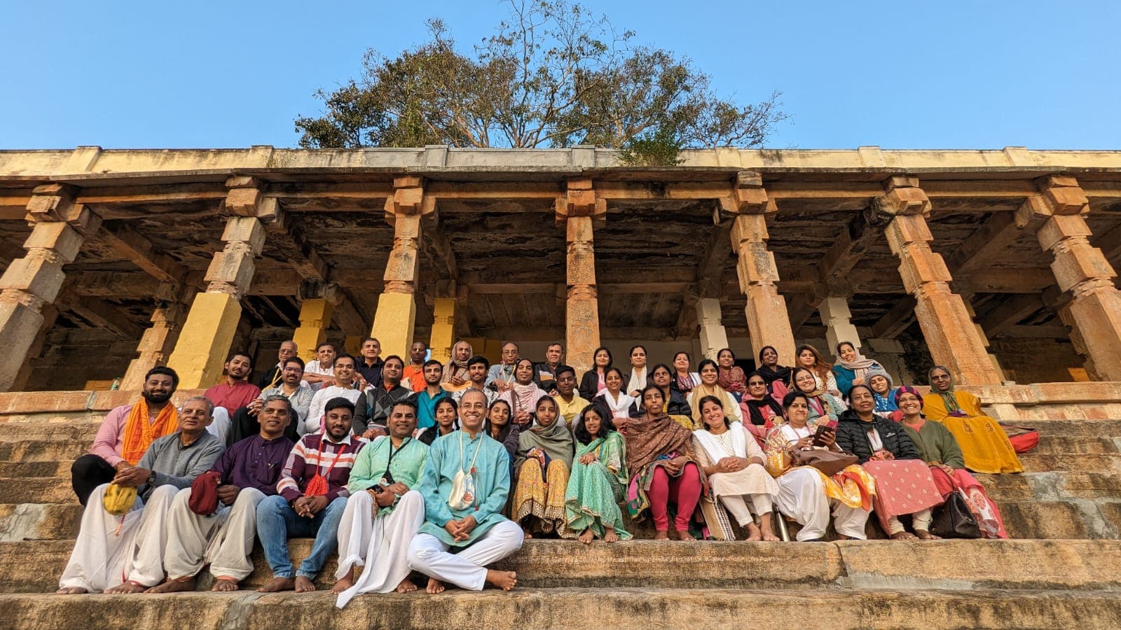 Devotees of ISKCON Sanjay Nagar gathered together on a temple visit